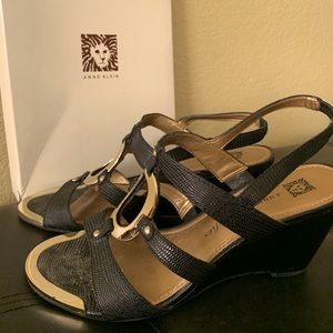 Anne Klein AKPylon black sz 8 sandal